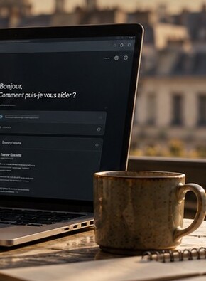 Poste de travail avec un ordinateur portable